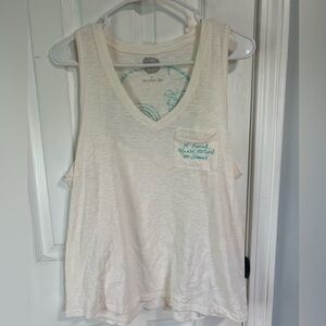 Lucky We Live Hawaii x Goldfish Kiss If Found Tank Top in Cream. Size Large!